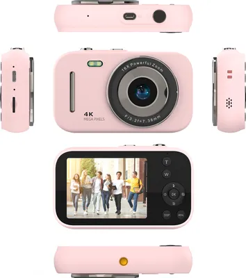 Produktbild von 4K-Digitalkamera, tragbare digitale Videokamera, 48 MP, 2,8-Zoll-IPS-Bildschirm, 16-facher Zoom, eingebauter Akku, Geburtstags- und Weihnachtsgeschenk fuer Teenager, Studenten, Freunde