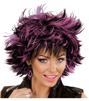 Produktbild von Schwarz-Lila Steamy Perücke als Kostüm Zubehör für Halloween & Karneval