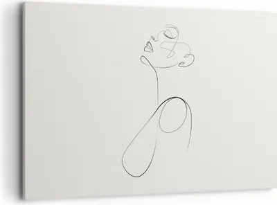Produktbild von Bild auf Leinwand - Leinwandbild - Einteilig - Linie Linie Frau - 120x80cm - Wand Bild - Wanddeko - Wandbilder - Leinwanddruck - Bilder - Wanddekoration - Leinwand bilder - Wandbild - AA120x80-5112