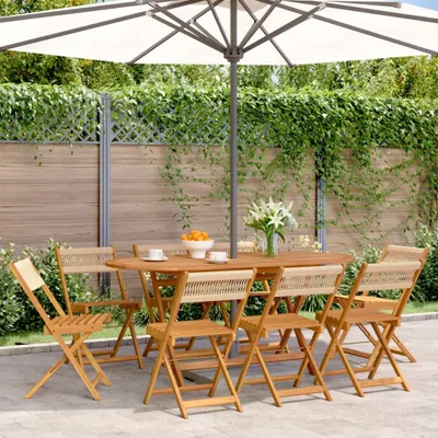 Produktbild von "im Angebot" Gartenstühle 8 Stk. - bis 150 kg - Klappbar Beige Massivholz Akazie - Stapelsessel CC9587
