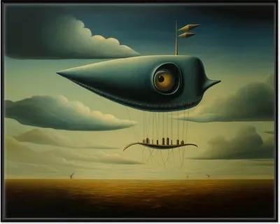 Produktbild von Wallario Wandbild Himmelsfahrer, Größe: 40,30 x 50,30 cm, Poster mit schwarzem Aluminiumrahmen