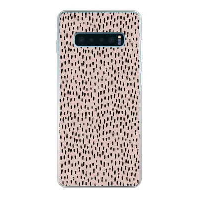 Produktbild von MuchoWow® Handyhülle Schutzhülle Hülle für Samsung Galaxy S10 Plus Polka dots - Rosa - Schwarz Silikon Softcase Handy Hülle - Schutzhülle