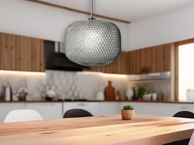 Produktbild von LED Pendelleuchte einflammig, Relief Rauchglas Schirm Esszimmerlampe hängend