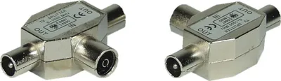 Image de InLine® 69914 Répartiteur antenne T pour TV, 1x coaxial femelle à 2x coaxial mâle