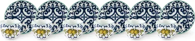 Produktbild von Excelsa set von 6 espressotassen mit untertassen Amalfi porzellan 7 cl bunt