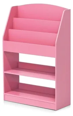 Bücherregal mit Magazinfach, 2-stufig, rosa, 62,5x90,2x24,1 cm