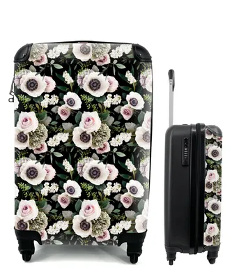 Produktbild von MuchoWow® Koffer Handgepäck Trolley Rollkoffer Kleine Reisekoffer mit 4 Rollen - Blumen - Anemone - Collage - Cabin Size < 55x40x23 cm & 55x40x20 cm - Fotokoffer - Kabinenkoffer - Boardgepäck - Reise-Box - Reisekoffer - Reisegepäck - Koffer mit Bild - Trolley für Kinder