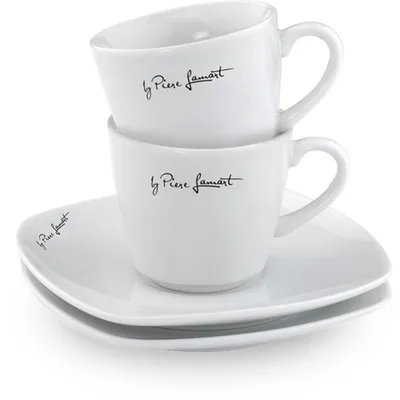 Obrázek produktu pro LAMART LT9017 Porcelánová série, sada obsahuje 2x šálek, 2x podšálek, Materiál Porcelán, objem 90 ml, šálek - Ø 5,9 cm, výška 5,4 cm, talířek - 12 x 12 cm