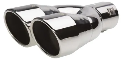 Imagen del producto de Simoni Racing, embellecedor de escape TRX/59, tubo de escape, embellecedor, diámetro 90 mm, 242 mm, forma redonda en V, acero inoxidable