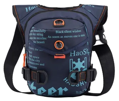Produktbild von Beintasche Motorrad Canvas Reitertasche Hüfttasche Leg Bag 17x7x25cm Marine Nylon