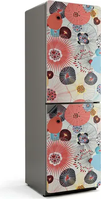Zdjęcie produktu dla Abstrakcyjny kwiatowy wzór - Magnetyczna osłona lodówki - Folia dekoracyjna magnetyczna do kuchni - Magnetyczna dekoracja lodówki - Samoprzylepna tablica magnetyczna - Folia magnetyczna na drzwi lodówki - 60x190 cm