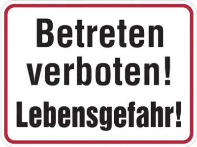 Produktbild von Dreifke® Hinweisschild, Betreten verboten! Lebensgefahr!, 300x400mm, Alu gepr...