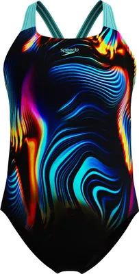 Image de Speedo Maillot de bain fille Digital Placement Powerback, tailles enfants:152