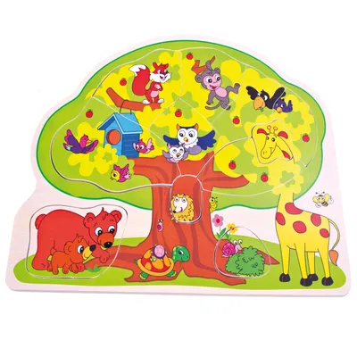 Immagine prodotto di Bino puzzle animali selvatici, 12 pezzi da 2 anni, 88119
