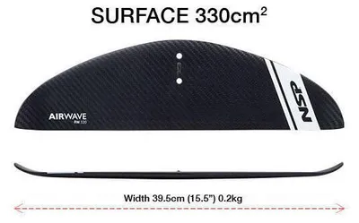 Zdjęcie produktu dla NSP Hydrofoil Airwave Back Wing 330 cm² – rozmiar uniwersalny