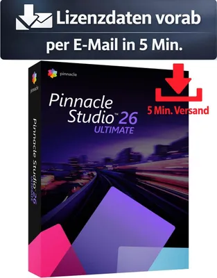 Produktbild von Corel Pinnacle Studio 26 (2023) ULTIMATE (1 PC - perpetual) ESD Bild, Video Audio 5 Min. Versand als Download per Mail