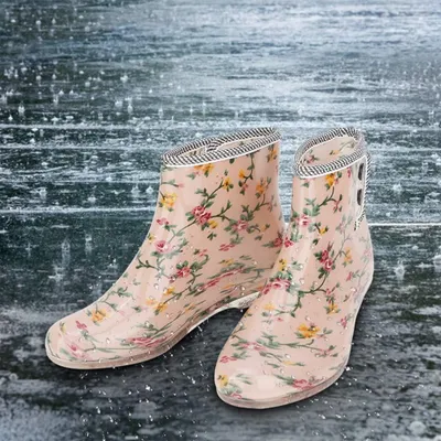 Produktbild von Wasserdichte Regenstiefel mit Print - Bequeme Gartenschuhe für Damen (Größe 38)