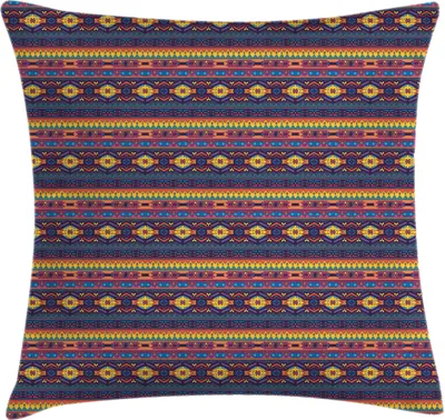 Produktbild von ABAKUHAUS Ethnisch Kissenbezug, Aztec Inspiriert Repeating Folkloric Muster mit bunten traditionellen Motiven, 40 x 40 cm, Mehrfarbig
