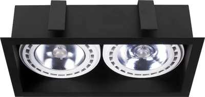 Produktbild von Einbaustrahler GU10 Schwarz Metall eckig 2-flammig L: 25 cm Einbauleuchte Deckenlampe Modern Flur Wohnzimmer Spot