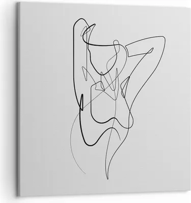 Produktbild von Bild auf Leinwand - Leinwandbild - Einteilig - Frau Bleistift Linie - 50x50cm - Wand Bild - Wanddeko - Wandbilder - Leinwanddruck - Bilder - Wanddekoration - Leinwand bilder - Wandbild - AC50x50-4991