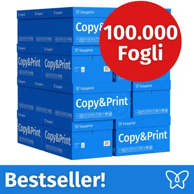 Immagine prodotto di NUOVO: Easyprint Carta per stampanti e fotocopie 100000 fogli 20 x 5000 A4 Premium Bianco brillante CIE 160 Vincitrice del test Certificata PEFC