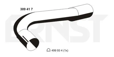 Produktbild von ERNST Abgasrohr Auspuffrohr für FORD KUGA I Hinten Rechts 309417