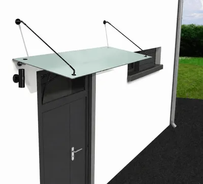 Immagine prodotto di Glaswerk Westfalen - (STR) Tettoia in vetro latte, 120x90 cm, inclusi supporti SW