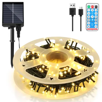 Produktbild von Jopassy 30M 300LEDs Solar Lichterkette 8 Beleuchtungsmodell Garten Party Weihnachten Deko Warmweiß