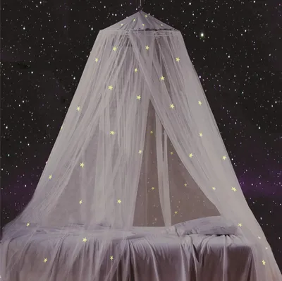 Produktbild von Betthimmel mit fluoreszierenden Sternen, leuchtet im Dunkeln, tolles Geschenk für Baby, Kinder, Jungen, Mädchen, Tochter. Galaxy Betthimmel für Babybett, Kinderbett