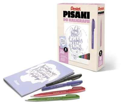 Obrázok produktu pre Sada kaligrafických pier Pentel, čierna, červená, modrá, zelená ABCD, 4 ks.