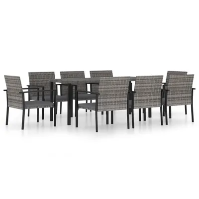 Obrázek produktu pro vidaXL 9dílný zahradní jídelní set Poly Rattan Grey