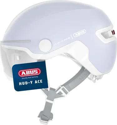 Produktbild von ABUS Stadthelm HUD-Y ACE - stylischer Fahrradhelm mit Visier und magnetischem, aufladbarem LED-Rücklicht - für Damen und Herren - pure lavender, Größe M (54-58 cm)