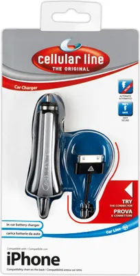 Produktbild von Cellularline Car Charger - Dock - iPhone 4S/4/3GS/3, Auto, Zigarettenanzünder, 1 m, Schwarz