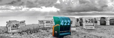 Produktbild von Strände - Türposter - Nordsee Strandkörbe Colourlight