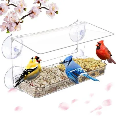 Immagine prodotto di Gabbietta da finestra 26x14x5 cm trasparente per uccelli