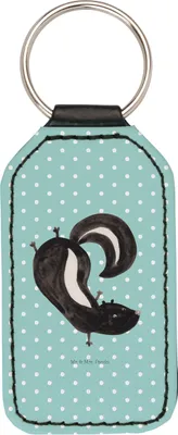Produktbild von Mr. & Mrs. Panda Schlüsselanhänger Stinktier Handstand - Türkis Pastell - Geschenk, Skunk, Mit Spruch, anhänger für schlüssel, Stinki, schlüsselbund, Taschenanhänger