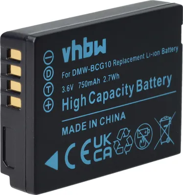 Produktbild von vhbw Akku Ersatz für Panasonic DMW-BCG10, DMW-BCG10E für Kamera (750 mAh, 3,6 V, Li-Ion)