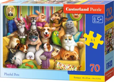 Immagine prodotto di Puzzle 70 pezzi Playful Pets Castorland 70176