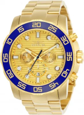 Obrázek produktu pro Invicta Pro Diver - SCUBA 22227 Pánské Hodinky - Quartz Hnutí - Nerezová Ocel s Zlatým Ciferníkem - 50 mm