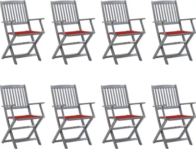 Produktbild von Klappbare Gartenstühle 8 Stk. mit Kissen Massivholz Akazie 3078268