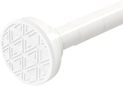 Obrázok produktu pre Tyč na sprchovú závesu – protišmyková a nerezová – 85–140 cm – biela – nerezová oceľ 304