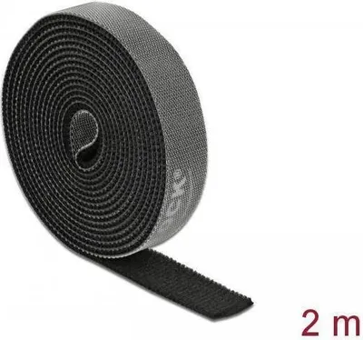 Image de DELOCK Klettband auf Rolle L 2 m x B 15 mm schwarz