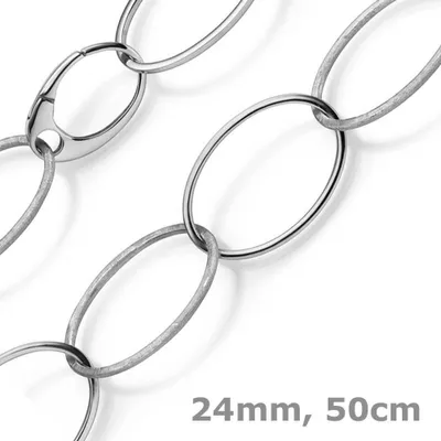 24mm-Halskette-aus-585-Weißgold-matt-glänzend-50cm