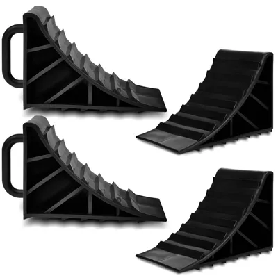 Productafbeelding van Wielblokken - Antislip kunststof - Met handvat - Set van 4 stuks - Voor caravan en camper