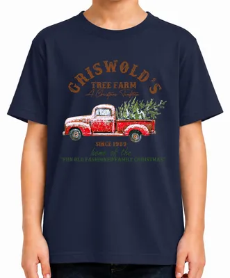 Produktbild von Griswold Tree Farm Clark Weihnachten Christmas Schöne Bescherung Kinder T-Shirt, Navy, 104