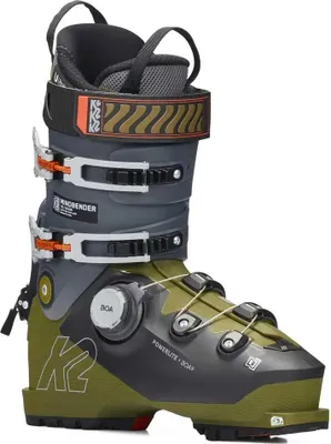 A single ski boot is shown against a white background.