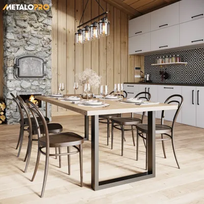 Produktbild von MetaloPro 2 Stück Tischbeine-Metall Schwarz 72cm I Tischkufen Esstisch-Beine Schwerlast Tisch-Gestell Tisch-Untergestell Möbelfüße Tischfüße, Couchtisch Esstisch Wohnzimmertisch Schreibtisch