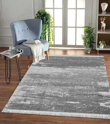 Produktbild von Jungengel Textilien Teppich Stone Village Waschbar Flach Grau 12x Größen 8mm Läufer : 120X170 cm