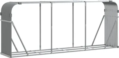 Produktbild von vidaXL Kaminholzunterstand Hellgrau 234x45x100 cm Verzinkter Stahl