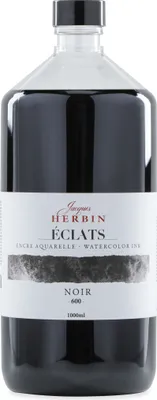 Produktbild von Jacques Herbin Aquarelltine Éclats, Flasche 1000ml - Schwarz 19600T